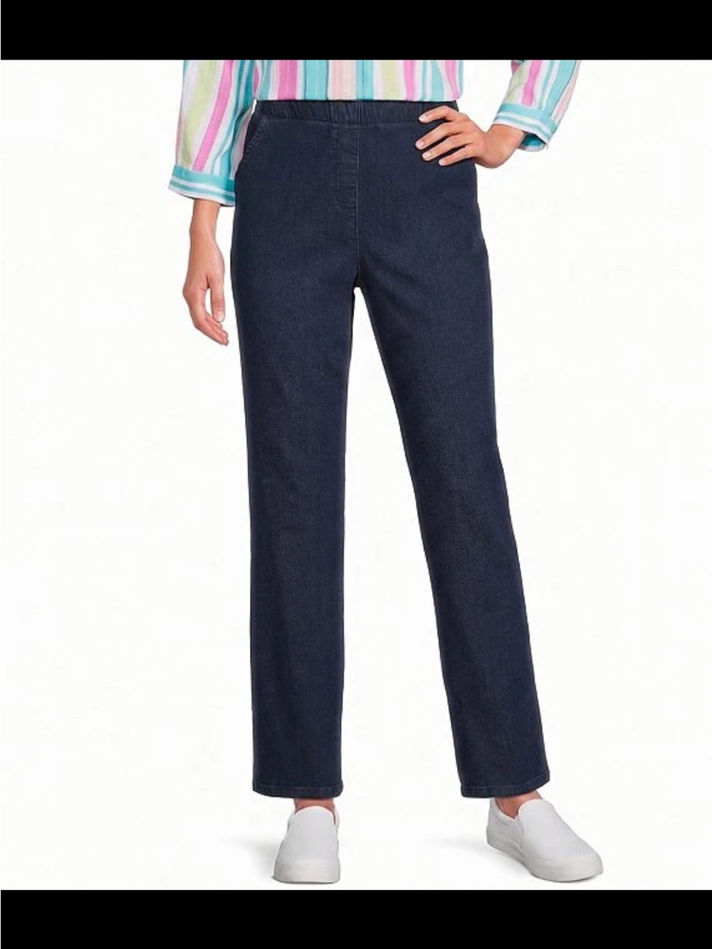Allison Daley Straight-Leg Stretch Denim Pull-on Jeans Size 16R